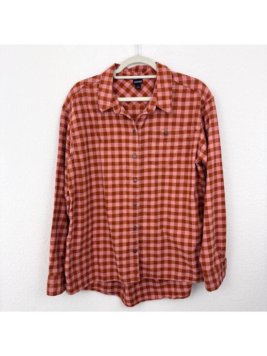 Patagonia Tops - Patagonia Women Driving Song Long Sleeve Flannel Shirt Sz L Plaid Organic Cotton